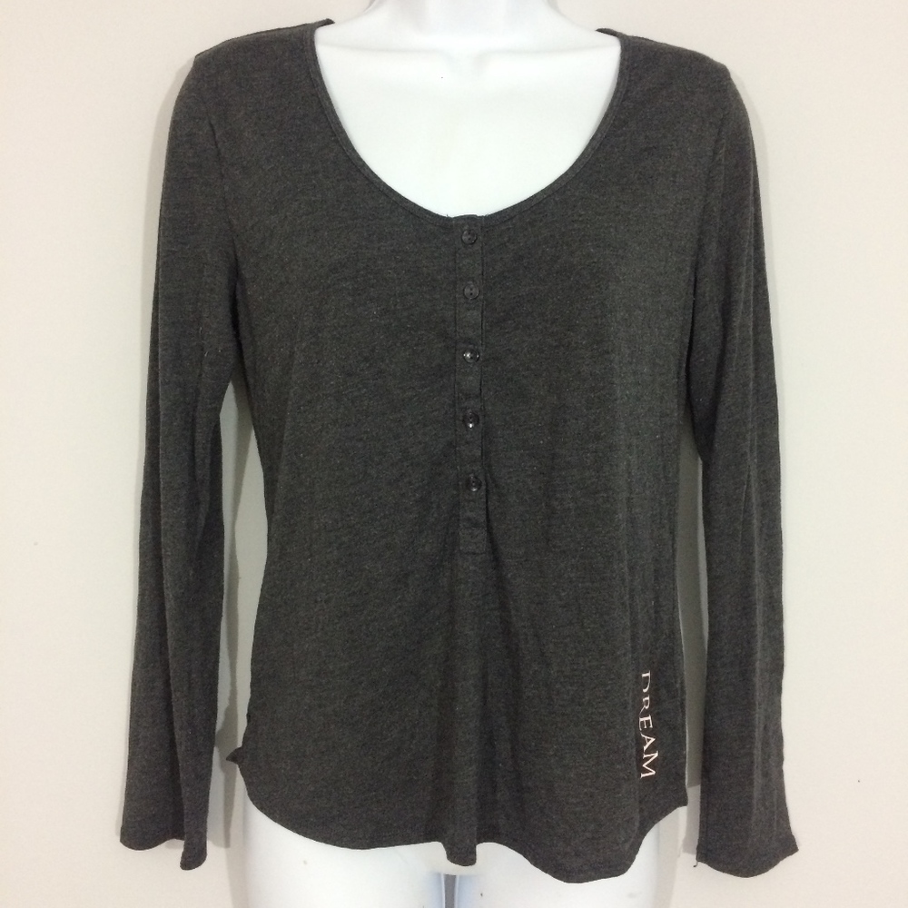 Victorias Secret Womens S Charcoal Gray Pajama Top - Picture 1 of 8